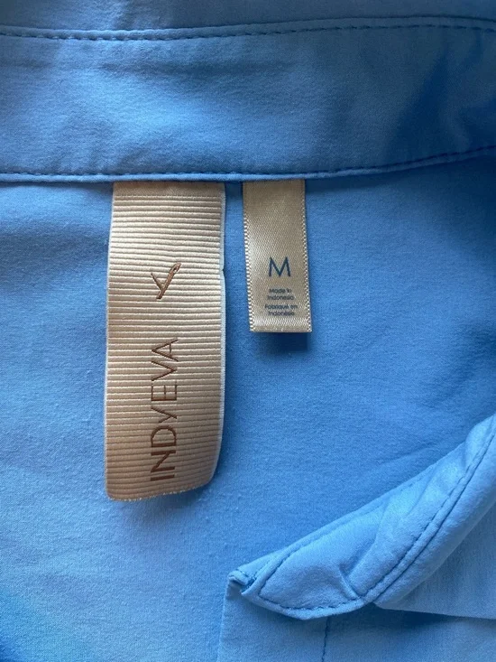 Indyeva Blue Collared Shift Dress Medium | Travel Casual Athleisure - Picture 5 of 11